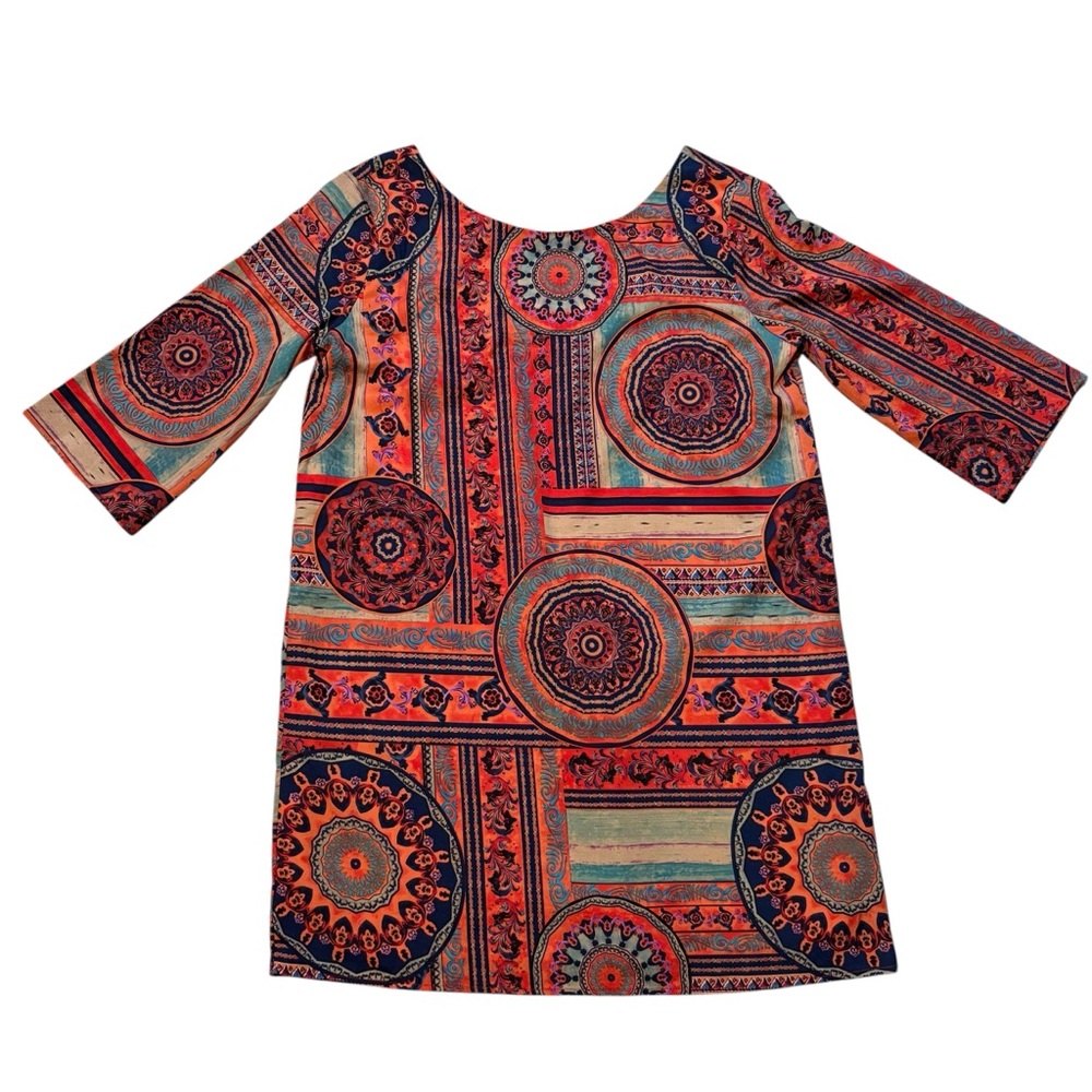 Aakaa Geometric Low Back Shift Dress, Sz M - Picture 11 of 15